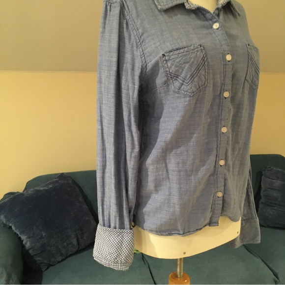 Volcom Blue Denim Cotton long sleeve button up Shirt - Picture 2 of 12